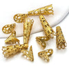 Stainless Steel Retro Funnelshaped Flower Bead Cover For Diy Necklace Bracelet Jewelry With Electroplating And 18K Gold Vacuum Plating