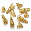 Stainless Steel Retro Funnelshaped Flower Bead Cover For Diy Necklace Bracelet Jewelry With Electroplating And 18K Gold Vacuum Plating
