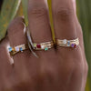 Stainless Steel Retro Geometric December Birthstone Ring With Colored Zircon And Electroplating