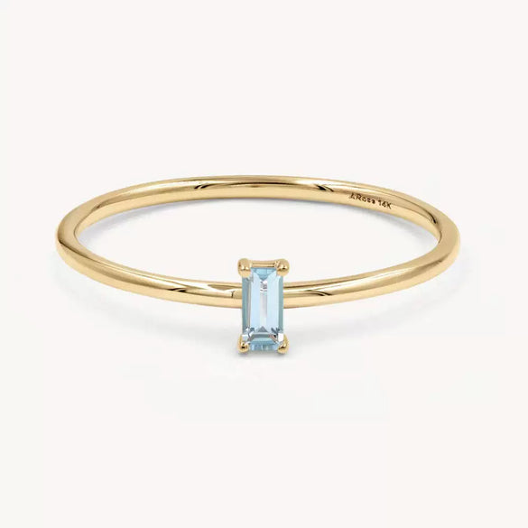 Stainless Steel Retro Geometric December Birthstone Ring With Colored Zircon And Electroplating