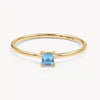 Stainless Steel Retro Geometric December Birthstone Ring With Colored Zircon And Electroplating