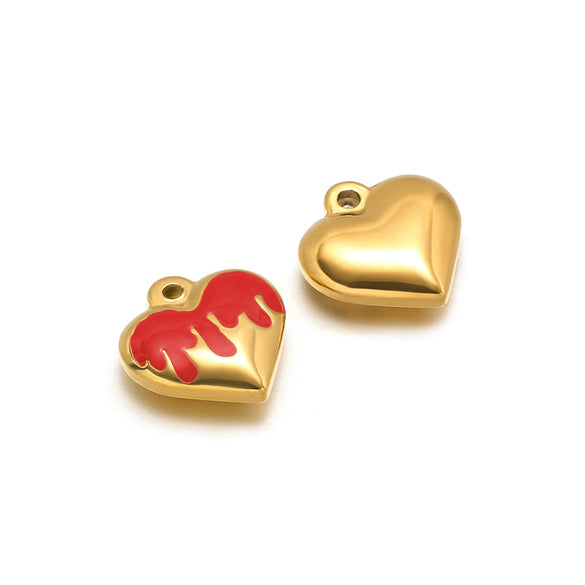 Stainless Steel Retro Heart Pendant Necklace Jewelry Accessories With Electroplating