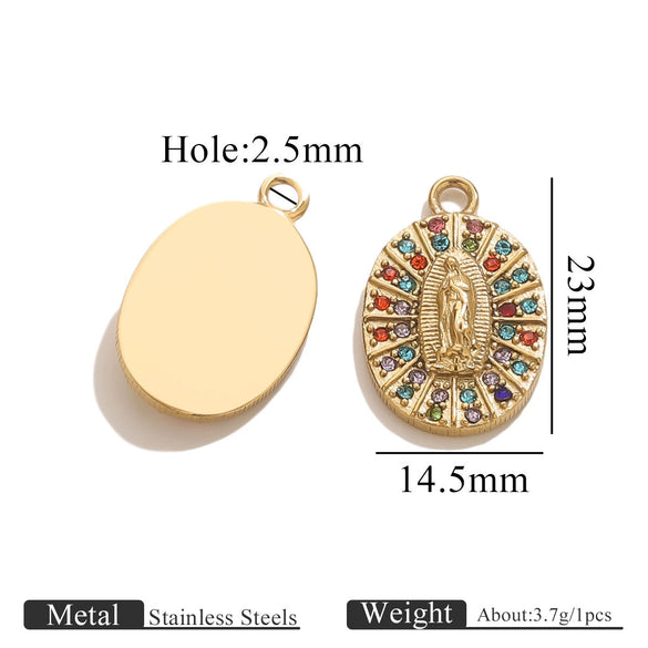 Stainless Steel Retro Pendant Necklace Jewelry Accessories 18K Goldplated