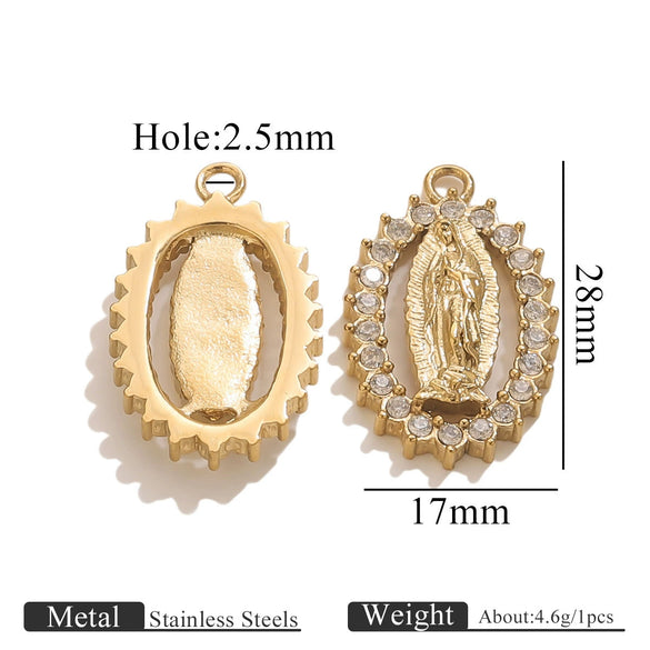 Stainless Steel Retro Pendant Necklace Jewelry Accessories 18K Goldplated