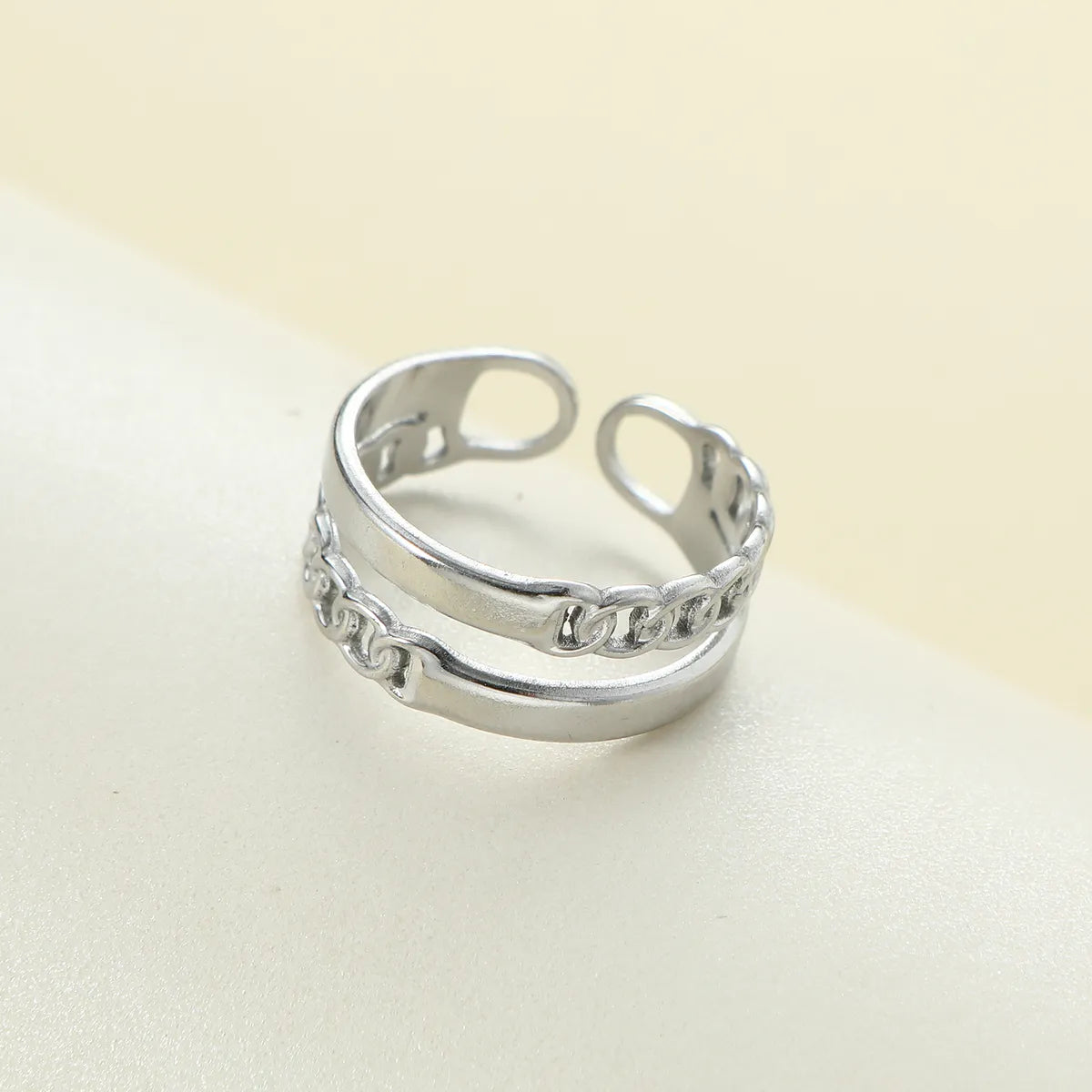 Stainless Steel Retro Simple Style Geometric Open Rings