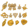 Stainless Steel Retro Starfish Love Diamond Pendant Bow Necklace Electroplating Jewelry Accessories