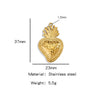 Stainless Steel Retro Style Heart Pendant Electroplating Process Bracelet Necklace Diy Accessories