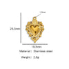 Stainless Steel Retro Style Heart Pendant Electroplating Process Bracelet Necklace Diy Accessories