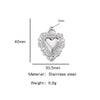 Stainless Steel Retro Style Heart Pendant Electroplating Process Bracelet Necklace Diy Accessories