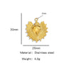 Stainless Steel Retro Style Heart Pendant Electroplating Process Bracelet Necklace Diy Accessories