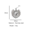 Stainless Steel Retro Style Heart Pendant Electroplating Process Bracelet Necklace Diy Accessories