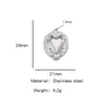 Stainless Steel Retro Style Heart Pendant Electroplating Process Bracelet Necklace Diy Accessories