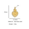 Stainless Steel Retro Style Heart Pendant Electroplating Process Bracelet Necklace Diy Accessories