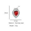 Stainless Steel Retro Style Heart Pendant Oil Dripping Electroplating Craft Bracelet Necklace Diy Accessories