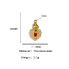 Stainless Steel Retro Style Heart Pendant Oil Dripping Electroplating Craft Bracelet Necklace Diy Accessories