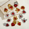 Stainless Steel Retro Style Heart Pendant Oil Dripping Electroplating Craft Bracelet Necklace Diy Accessories