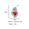 Stainless Steel Retro Style Heart Pendant Oil Dripping Electroplating Craft Bracelet Necklace Diy Accessories