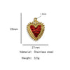 Stainless Steel Retro Style Heart Pendant Oil Dripping Electroplating Craft Bracelet Necklace Diy Accessories