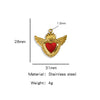 Stainless Steel Retro Style Heart Pendant Oil Dripping Electroplating Craft Bracelet Necklace Diy Accessories