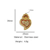 Stainless Steel Retro Style Heart Pendant Oil Dripping Electroplating Craft Bracelet Necklace Diy Accessories