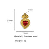 Stainless Steel Retro Style Heart Pendant Oil Dripping Electroplating Craft Bracelet Necklace Diy Accessories