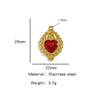 Stainless Steel Retro Style Heart Pendant Oil Dripping Electroplating Craft Bracelet Necklace Diy Accessories