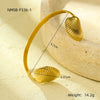Stainless Steel Retro Style Starfish Scallop Open Bracelet Ring Suit With Electroplating