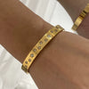 Stainless Steel Rhinestone Bracelet Electroplated