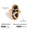 Stainless Steel Rhinestone Geometric Ring For Women With Electroplating