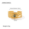 Stainless Steel Rhinestone Geometric Ring For Women With Electroplating