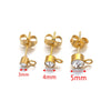 Stainless Steel Rhinestone Hoop Round Bead Earrings Goldplated Electroplated Diy Earring Accessories