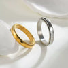 Stainless Steel Rhombus Faceted Electroplated Simple Zircon Ring For Women And Couple