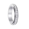 Stainless Steel Rhombus Faceted Electroplated Simple Zircon Ring For Women And Couple