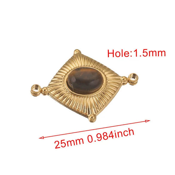 Stainless Steel Rhombus Fish Pattern Vintage Electroplated Jewelry Diy Supplies Earrings Necklace Bracelet Accessories