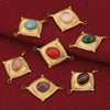 Stainless Steel Rhombus Fish Pattern Vintage Electroplated Jewelry Diy Supplies Earrings Necklace Bracelet Accessories