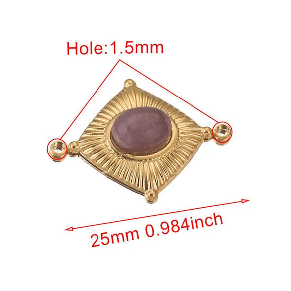 Stainless Steel Rhombus Fish Pattern Vintage Electroplated Jewelry Diy Supplies Earrings Necklace Bracelet Accessories