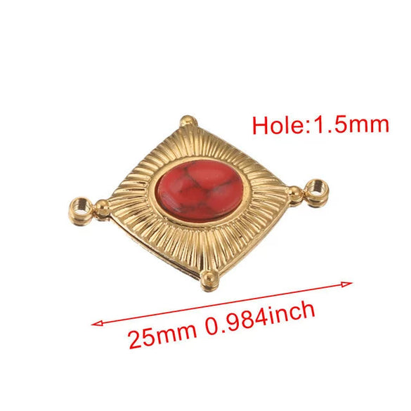 Stainless Steel Rhombus Fish Pattern Vintage Electroplated Jewelry Diy Supplies Earrings Necklace Bracelet Accessories