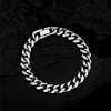Stainless Steel Rhombus Fruit And Leaf Pattern Thick Cuban Chain Bracelet Polished Retro Punk Jewelry For Men And Women