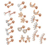 Stainless Steel Rhombus Threaded Piercing Ear Bone Nail Cartilage Earrings Set