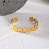 Stainless Steel Rib Flower Opening Bracelet Electroplating Ins Geometric Style Jewelry