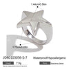 Stainless Steel Ring Fivepointed Star Engraved Letters Electroplating Light Luxury Women's