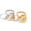 Stainless Steel Ring For Women Geometric Design Electroplating Minimalist Style