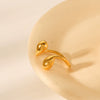 Stainless Steel Ring For Women With Drop Shape And Geometric Pattern Electroplated Design