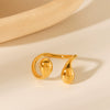 Stainless Steel Ring For Women With Drop Shape And Geometric Pattern Electroplated Design