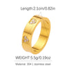 Stainless Steel Ring Geometric Pattern Real Gold Plated Women's