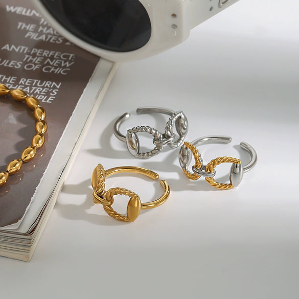 Stainless Steel Ring Geometric Style Electroplating Jewelry