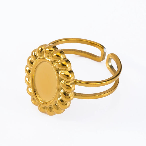 Stainless Steel Ring Holder Vintage Style Tray With Twist Adjustable Design And Electroplating Treatment
