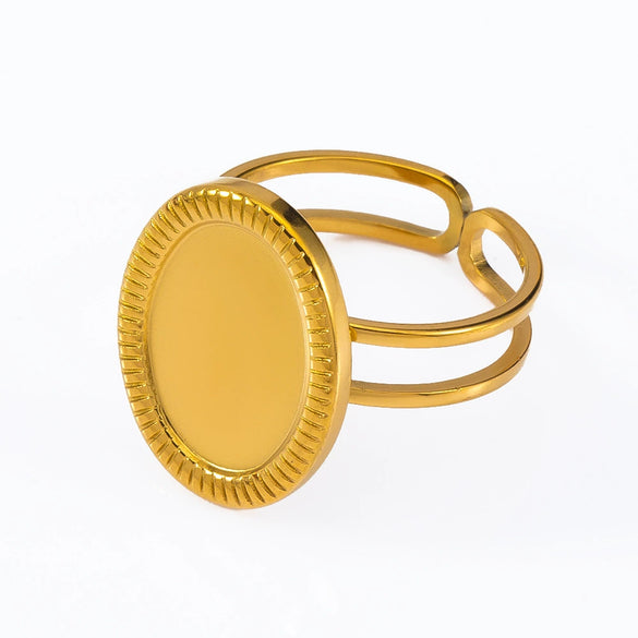 Stainless Steel Ring Holder Vintage Style Tray With Twist Adjustable Design And Electroplating Treatment