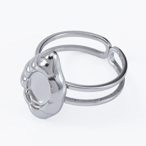 Stainless Steel Ring Holder Vintage Style Tray With Twist Adjustable Design And Electroplating Treatment