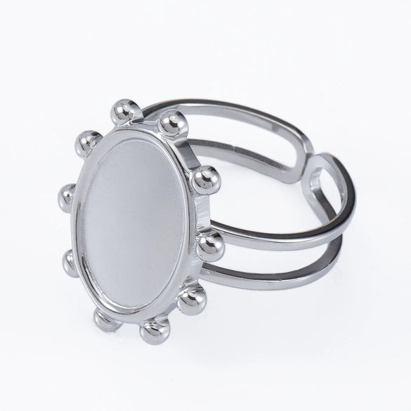 Stainless Steel Ring Holder Vintage Style Tray With Twist Adjustable Design And Electroplating Treatment